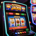 Progressive jackpot slot machine showing a growing prize pool with big winnings