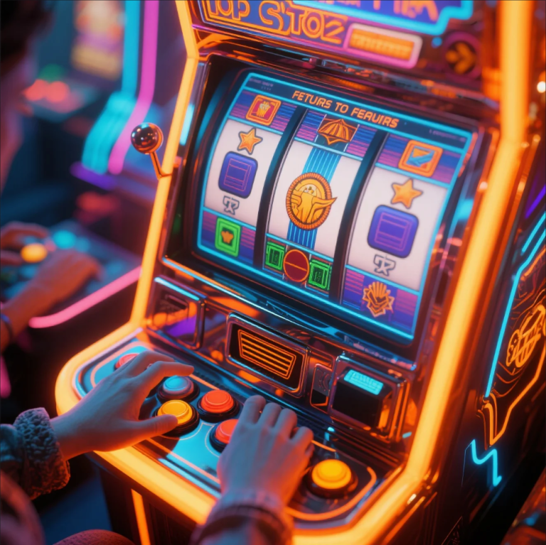 Colorful online slot machine reels with bonus features and jackpots