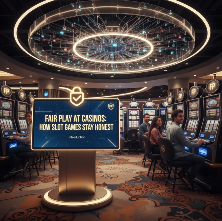 Online slot machine showing fair play with random number generator technology