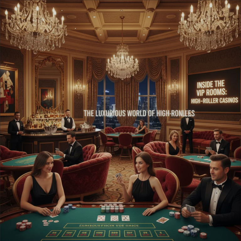 Luxurious private casino VIP room with elegant décor and high-stakes gaming tables