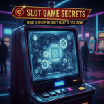 Colorful slot machine reels spinning with hidden patterns and game mechanics