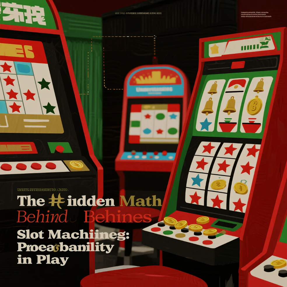 Slot machine reels showing symbols illustrating probability and odds