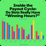 Slot machine reels spinning in a casino environment